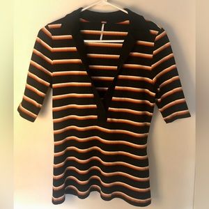 Free People Striped Sweater Black Striped - Women | Color: Black | Size: S